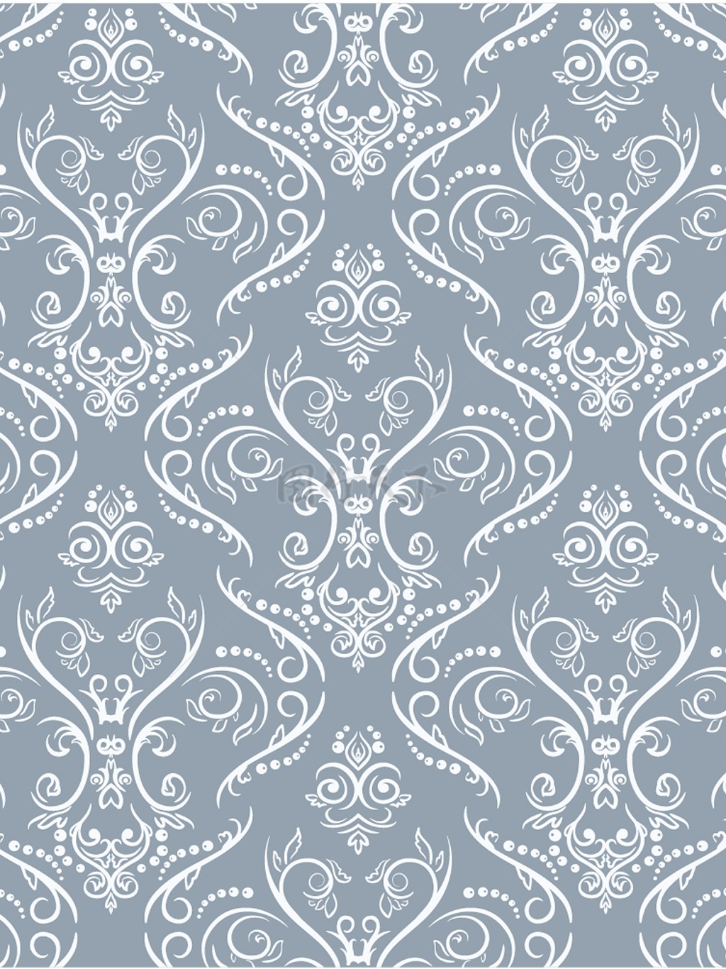 传统 欧式俄式花卉底图底纹  图案背景贴图  灰底白纹灵纹