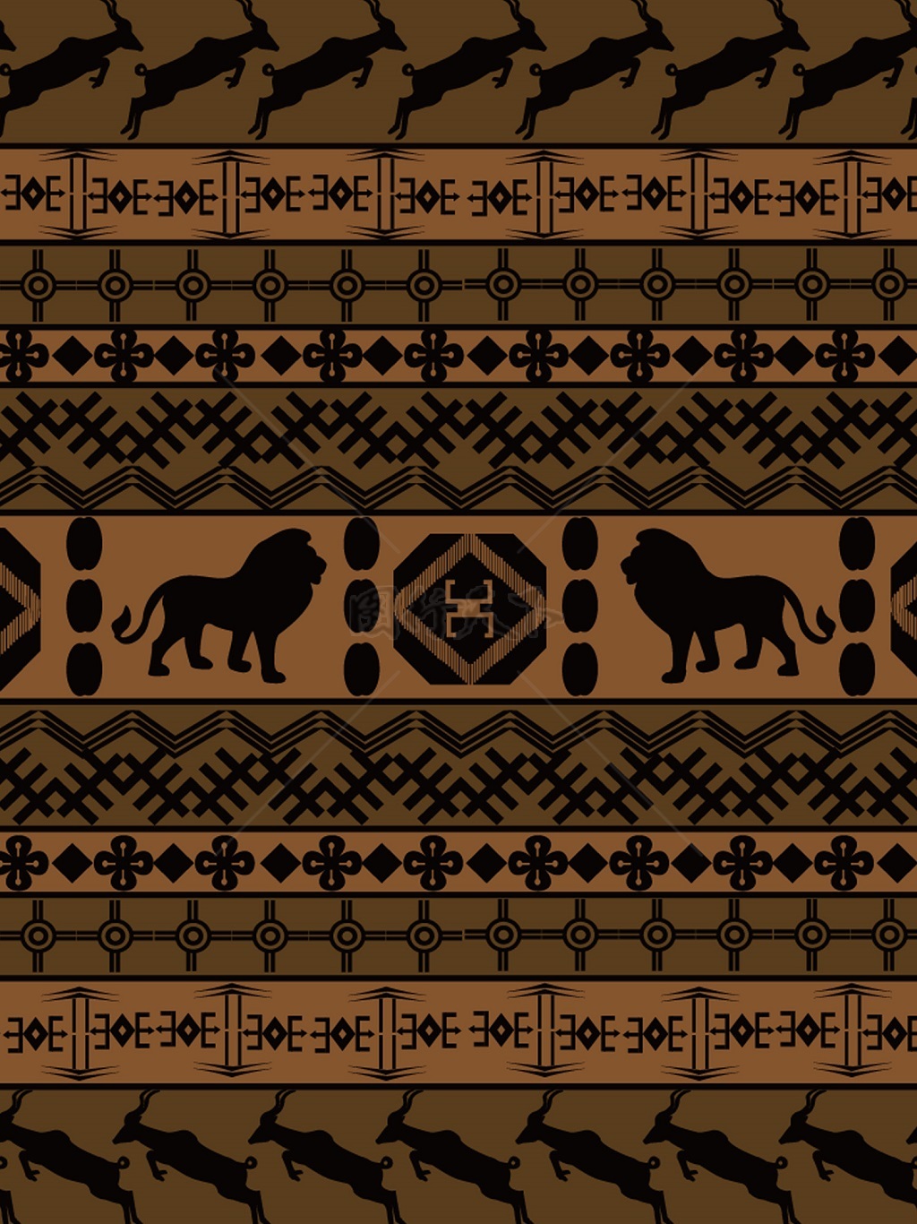 传统 欧式俄式花卉底图底纹  图案背景贴图 棕色壁画纹狮子